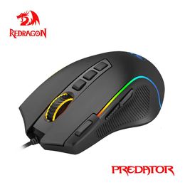 REDRAGON Predator M612 Mouse da gioco RGB cablato USB 8000 DPI mouse da gioco programmabili retroilluminazione ergonomico per computer PC portatile 231228