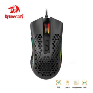 Redragon Storm M808 souris de jeu USB filaire rétro-éclairage rvb 12400 DPI 9 boutons optique programmable souris ordinateur Gamer PC