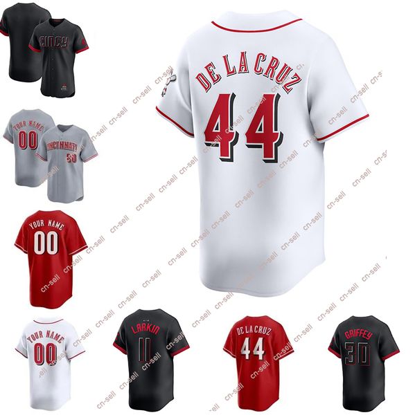 Reds Custom Baseball Jerseys Elly de la Cruz Joey Votto Barry Larkin Pete Rose Ken Griffey Johnny Bench Home Away Jersey Men Women Youth S-3XL