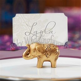 Ree verzending 100 stks Good Luck Elephant Place Card Holder Gunsten Party Geschenken Naam Kaarthouder Evenement Levert Jubileum Tafeldecoratie