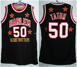 Reece Goose Tatum # 50 Harlem Globetrotters Maillot de basket-ball rétro pour homme cousu personnalisé avec n'importe quel numéro