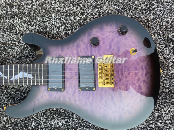 Reed SE Paul Allender Purple Black Quilted Maple Top Guitare électrique White Pearl Bat Inlay Floyd Rose Tremolo Bridge China EMG Pickups Gold Hardware