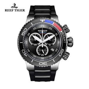 Reef Tiger/RT Luxe Sport Watches for Men Rubber Riem staal Militaire horloges Waterdichte kwarts horloges RGA3168 T200409