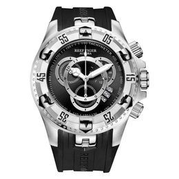 Reef Tiger/RT Mens Sport Watch Waterdicht staal Chronograph Stop Watch Rubberen band Top verkopen Fashion horloges RGA303-2 T200409