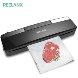 REELANX – Machine à emballer sous vide V2, 125W, avec coupe intégrée, automatique, pour emballer les aliments, 10 sacs gratuits, pour la cuisine, 240304