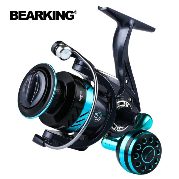 Carretes Bearking DKPro Carrete de pesca Arrastre máximo 10 kg 5.2: 1 Relación de engranaje Carrete de metal Spinning Agua salada CNC Rocker