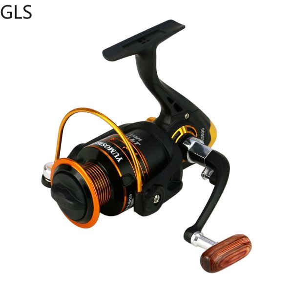 Carretes GLS Venta caliente 5.2: 1/4.1: 1 Gear Ratio de madera Golpe de madera Rueda de pesca Sea Boss Ligera de pesca de agua salada