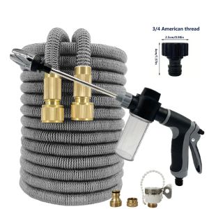 Tuyau d'arrosage extensible flexible de haute qualité, buse haute pression, pistolet de lavage, tuyau de lavage de voiture, tuyau d'eau de jardin extensible