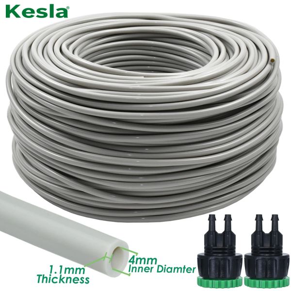 Carretes KESLA 5M50M Manguera de riego de 1/4 pulgada Tubería de jardín de 4/7 mm con conector de 1/2''3/4'' para kit de sistema de riego de flores Invernadero