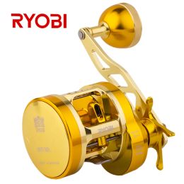 Rollen RYOBI VARIUS Slow Jigging Vismolens 10+1BB Max Drag15kg Overbrengingsverhouding7.0:1 Fullmetal Gold Body Trolling Zoutwatermolen Vissen