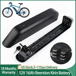 Reention Kirin 52V Ebike Batterie 52V 16Ah 18650 Cellules LG Batteries de vélo électrique à libération latérale pour 1000W 750W 500W 350W 250W