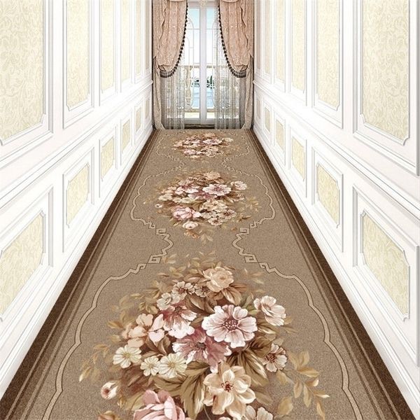 Reese Traditionnel Chinois Floral Lobby Long Tapis Tapis Pour Escalier Couloir Chambre Décor Couloir Allée Fête De Mariage Anti Slip 220301