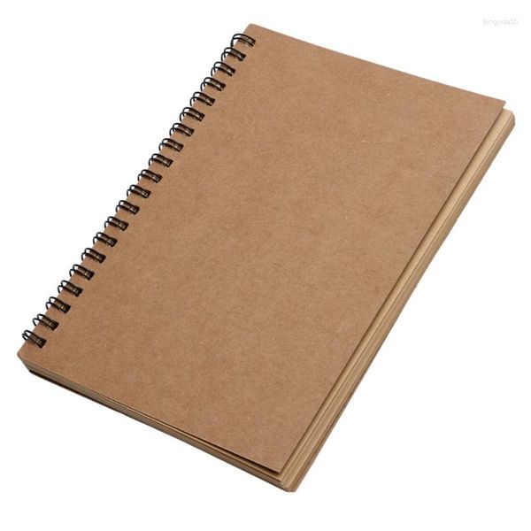 Reeves-cuaderno de bocetos en espiral Retro, cuaderno en blanco, papel de dibujo Kraft, envío directo