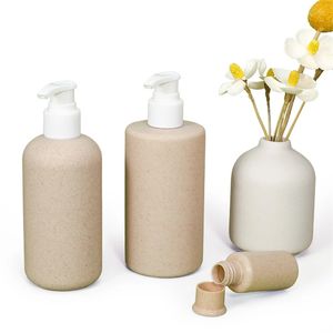 Conteneurs de bouteilles rechargeables, bouteille en PET, paille de blé, recharge dégradable, bouteilles de nettoyant pour le visage