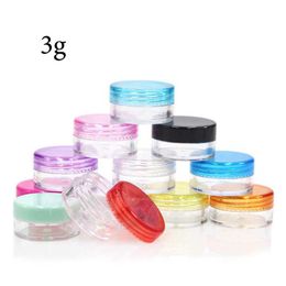 Navulbare flessen 3-5 g transparante cosmetische plastic pot lege jar doos nail art parel make-up crème opslagcontainer