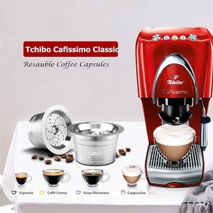 Filtres à café rechargeables pour Tchibo Cafissimo Classic K Fee en acier inoxydable réutilisable Capsule Tamper Spoon 210309