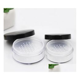 Compactos recargables 30G 50G Caja suelta Caja de plástico portátil Tamiz de hojaldre Envase cosmético vacío Frascos Herramienta de belleza Entrega de gota Salud Dheuc