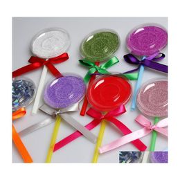 Navulbare compacts 3D mink wimper lolly lollipop pakket onwaar wimper wimpers opslag creatieve ronde wimperdozen make -upgereedschap 5 dhvom