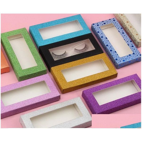 Compacts rechargeables Boîte d'emballage de cils vide Colorf Lash Maquillage Case Rec Givré Faux Strip Boîtes Maquillage Faux Cils Cas Drop Del Dhv78