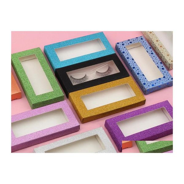 Compacts rechargeables Boîte d'emballage vide pour cils Colorf Lash Makeup Case Rec Frosted False Strip Boxes Make Up Faux Cils Cases Drop D Dhrq4