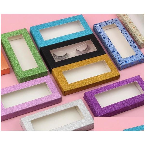 Compacts rechargeables Vide Square Eye Lash Boîte d'emballage pour 1 paire Mticolor Frosted Case Maquillage Mink Hair Eyelash Cases Drop Deliver Dhfxe