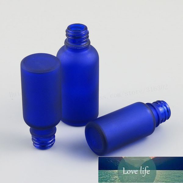 Petite bouteille d'huile essentielle en verre bleu givre vide rechargeable avec capuchon de brosse 1 oz 1/2 oz 5/3 OZ bouteille de vernis à ongles