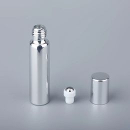 Bouteilles rechargeables en verre à rouler sur des pots de bouteilles de parfum d'huile essentielle avec des boules de rouleau en acier inoxydable pour le voyage