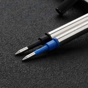 Recharges 10 pièces/lot 0.7mm noir/biue recharge pour stylo à bille roulante papeterie écrire lisse peaccessoires stylos