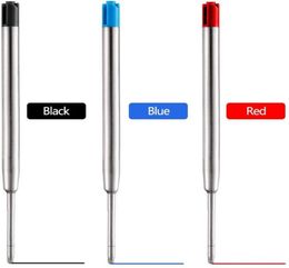 Recharges 10 pièces stylo à bille en métal bleu rouge noir encre moyen stylos à bille recharge pour Parker école bureau papeterie fournitures308407731