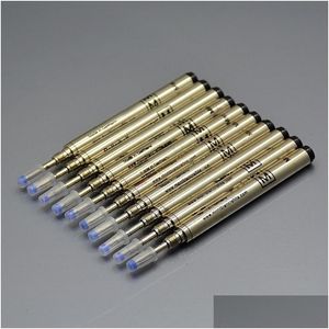 Recargas Precio de promoción al por mayor 10 unids 0.7 mm Recarga negra para mini bolígrafo de rodillo Papelería Escribir bolígrafos de metal liso Accesorios Len DHVLH