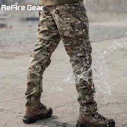 ReFire Gear camuflaje militar pantalones hombres Multi bolsillo usable táctico combate pantalón ejército impermeable SWAT especial carga pantalón 210715