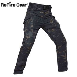 ReFire Gear IX9 estilo Soft Shell táctico camuflaje pantalones hombres impermeable militar Cargo polar pantalones invierno cálido ejército pantalones H1223