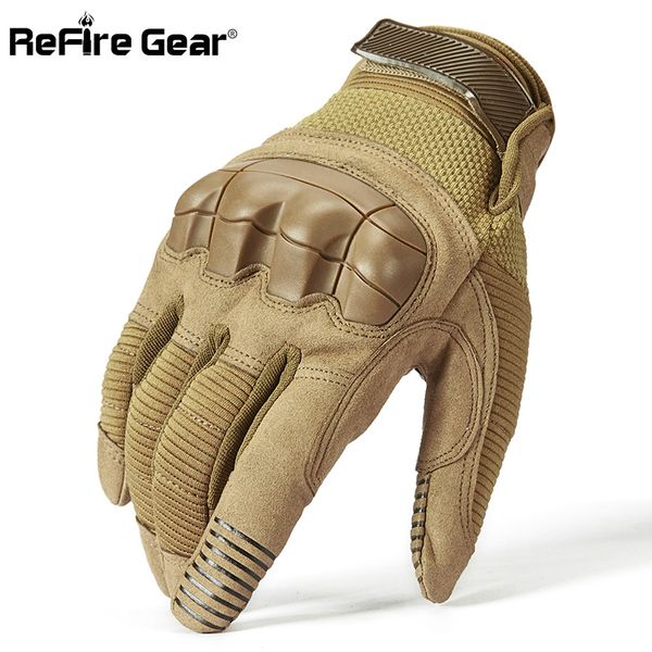 ReFire Gear Tactique Combat Armée Gants Hommes Hiver Plein Doigt Paintball Vélo Mitaines Shell Protéger Knuckles Gants Militaires 201021