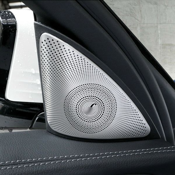 Refit pour Benz classe E W213 S213 2016-2019 garniture de couverture de haut-parleur Audio de porte de voiture mate
