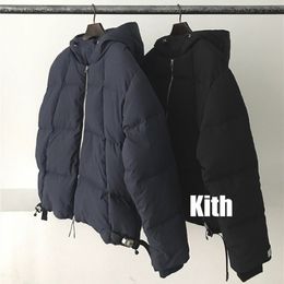 Reflection Jacket Kith Down Jassen Mannen Vrouwen 1: 1 Hoge Kwaliteit Dikke Coat Safety Button Collar Clothing