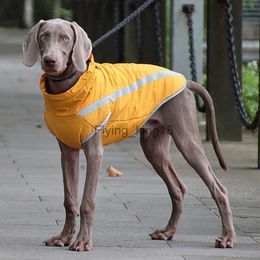 Reflective Big Dog Jacket with Buckle Winter Waterproof Pet Clothes for Large Dogs Weimaraner Whippet Greyhound Coat Clothing HKD230812