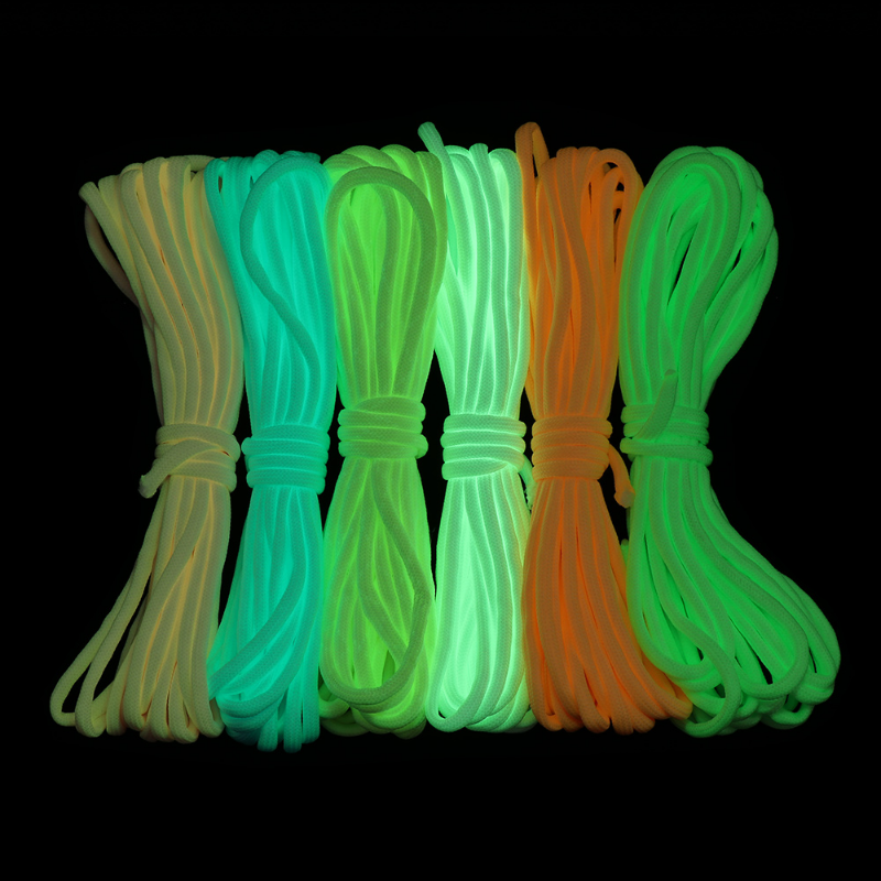 Cordon réfléchissant 550 Paracord Parachute Cordon Lonyard Tent Rope Luminous Guyline 9 Strand 10m pour la randonnée Camping