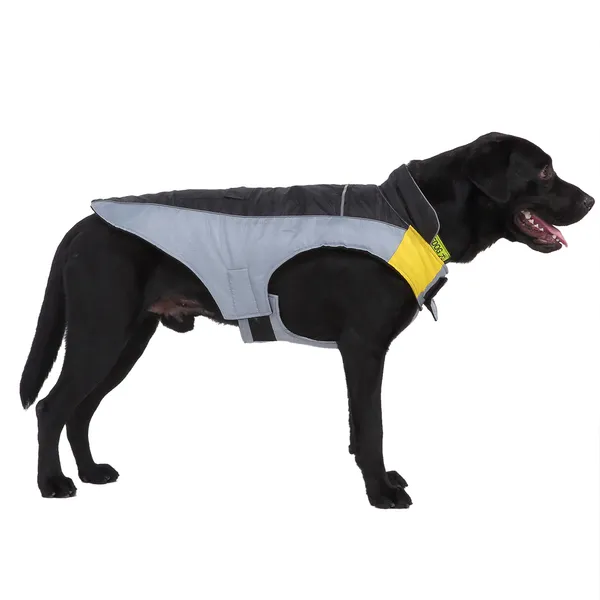 Veste de chien réfléchissante, manteaux d'hiver pour chiens chauds extérieurs, vêtements de chien de chien froid pour petits chiens moyens moyens, noir