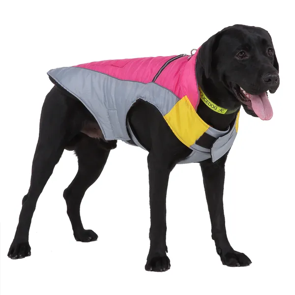 Chaqueta de perro reflectante, abrigos de invierno de perro cálido al aire libre, ropa de chaleco para perros de clima frío para perros pequeños medianos grandes, rosa
