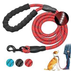 Laisse de chien réfléchissante, corde en nylon pour animaux de compagnie, pour petits, moyens et grands, fournitures d'entraînement à la marche 211022