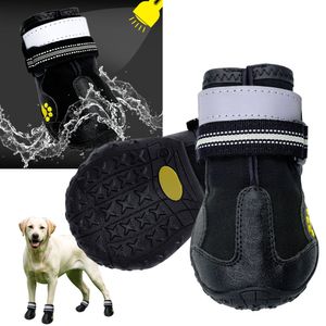 Chaussures de chien réfléchissantes Chaussettes Bottes de chien d'hiver Chaussures de pluie Porter des chaussures antidérapantes antidérapantes résistantes à l'usure pour chiens de taille moyenne 201109