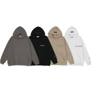 Lettres réfléchissantes ES Sweat à capuche Tech Fleeces Sweatshirts Gauche Poitrine Lettre Imprimé Manches Longues Surdimensionné 100% Coton Taille UE Prix de Gros