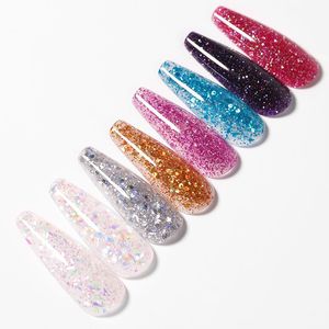 Reflecterende glittergel Roze pailletten gel nagellak Losweken UV-nagelgel Semi-permanente nagelkunstdecoratie