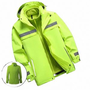 reflecterende jas waterdicht en warm met afneembare fleece voering 3 in 1 Hi Vis winddichte werkkleding jas heren voor winter L-7XL T0cW#