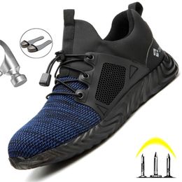 Bottes de sécurité réfléchissantes pour hommes, respirantes, à bout en acier, chaussures de travail anti-crevaison, livraison gratuite Y200915