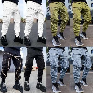 Réflexion pour hommes de la nuit pantalon sport poches côté cargo harem pant joggers pantalon mode décontracté le plus récent