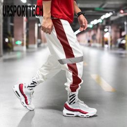 Réfléchissant Mens Jogger Pantalon Hip Hop Streetwear Mâle Side Stripe Pantalon Lâche Respirant Automne Mâle Sport Gymnases Pantalons De Survêtement 220816