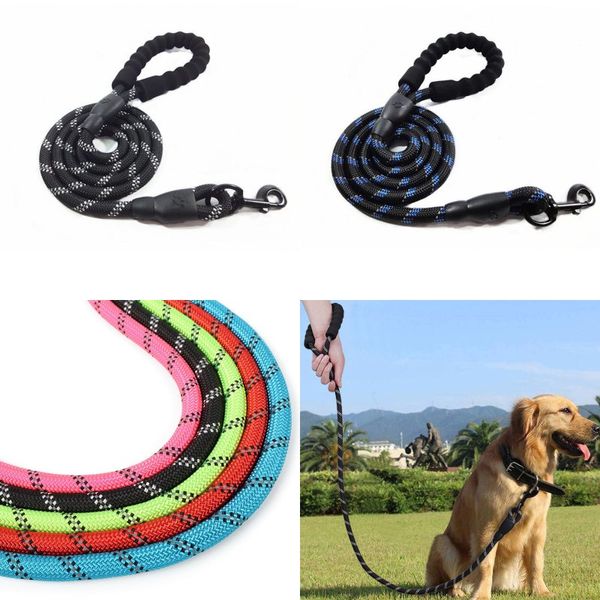 Corde ronde réfléchissante en Nylon, harnais et laisse pour petits, moyens et grands chiens, chaîne pour chien, ceinture de traction, sangle de poitrine pour animaux de compagnie