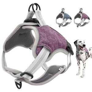 Reflecterende huisdier hond harnas vest verstelbaar geen pull medium grote hond harnas zachte mesh gevoerde huisdier vest voor honden lopen training 210729