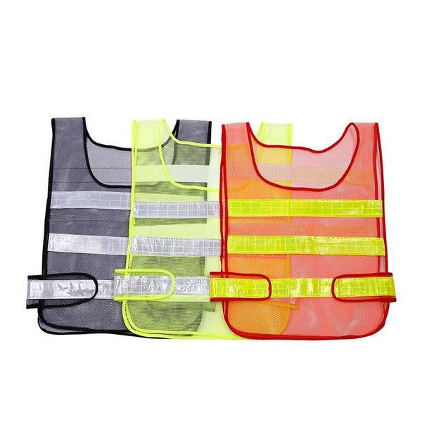 Fourniture de sécurité réfléchissante en gros 3 couleurs gilet grille creuse haute visibilité avertissement construction trafic vêtements de travail livraison directe O Dh6Wy